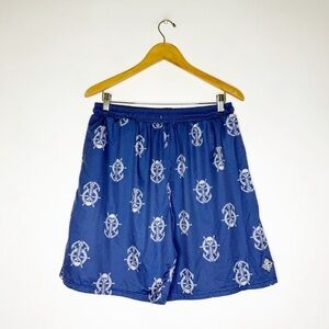 Nine Line Apparel Blue Skull Patterned Bathing Suit Shorts Size XL